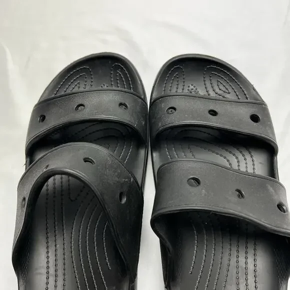 Crocs Iconic Comfort Classic Double Strap Sandals Black Men's Size 12 Women's 10 - Picture 4 of 7